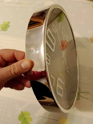 Orologio da parete cromato