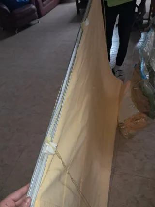 Estor amarillo de tela