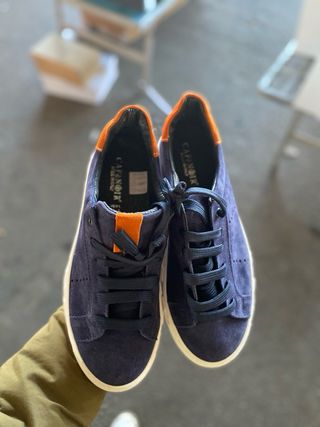 Sneakers uomo Cafènoir camoscio blu/arancio 40