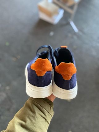 Sneakers uomo Cafènoir camoscio blu/arancio 40