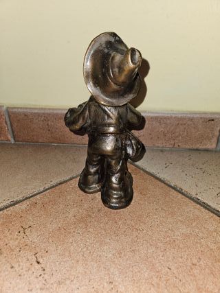 Rara statuina in bronzo bambino con fisarmonica