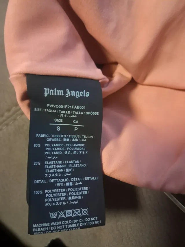 Top sportivo Palm Angels rosa e bianco