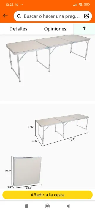 Mesa Camping Abatible 3 Módulos
