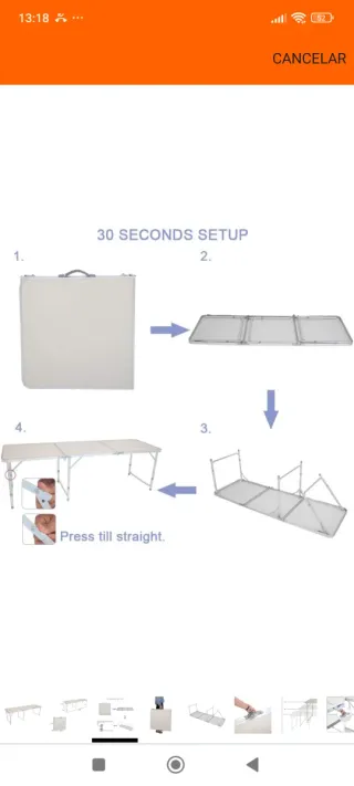 Mesa Camping Abatible 3 Módulos