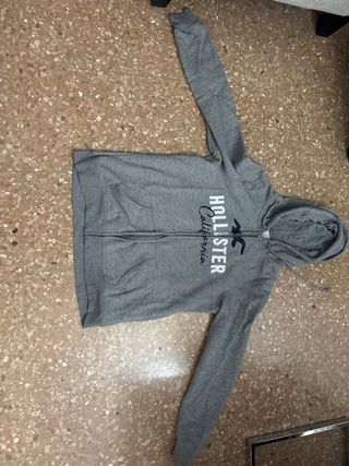 Sudadera Hollister Gris con Cremallera