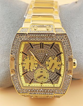 Reloj Guess Phoenix nuevo, dorado con cristales