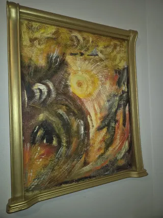 Pintura abstracta dorada