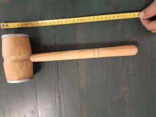 Batticarne vintage restaurato legno e metallo