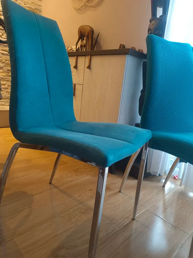 Conjunto de 4 sillas de comedor azul