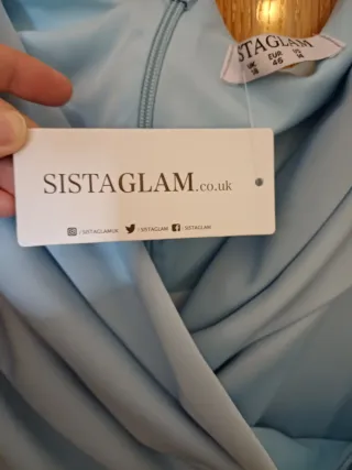 Vestido fiesta azul claro floral