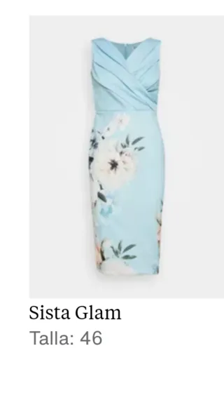 Vestido fiesta azul claro floral