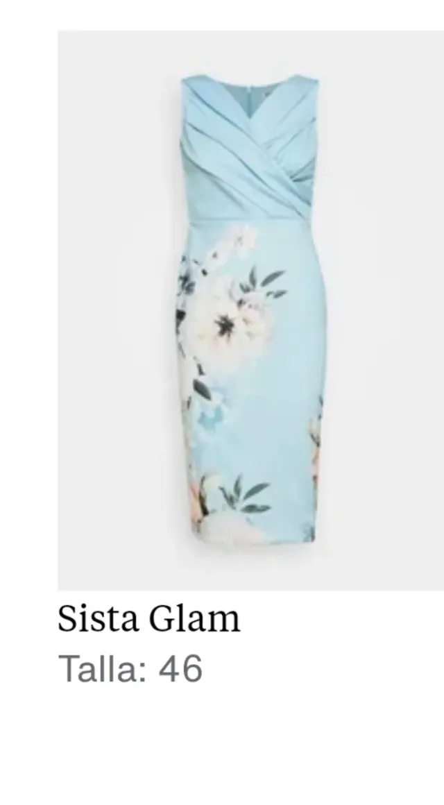 Vestido fiesta azul claro floral