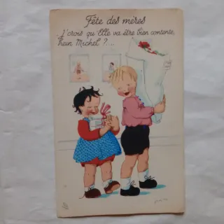 Lotto 6 cartoline vintage illustrate