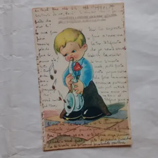 Lotto 6 cartoline vintage illustrate