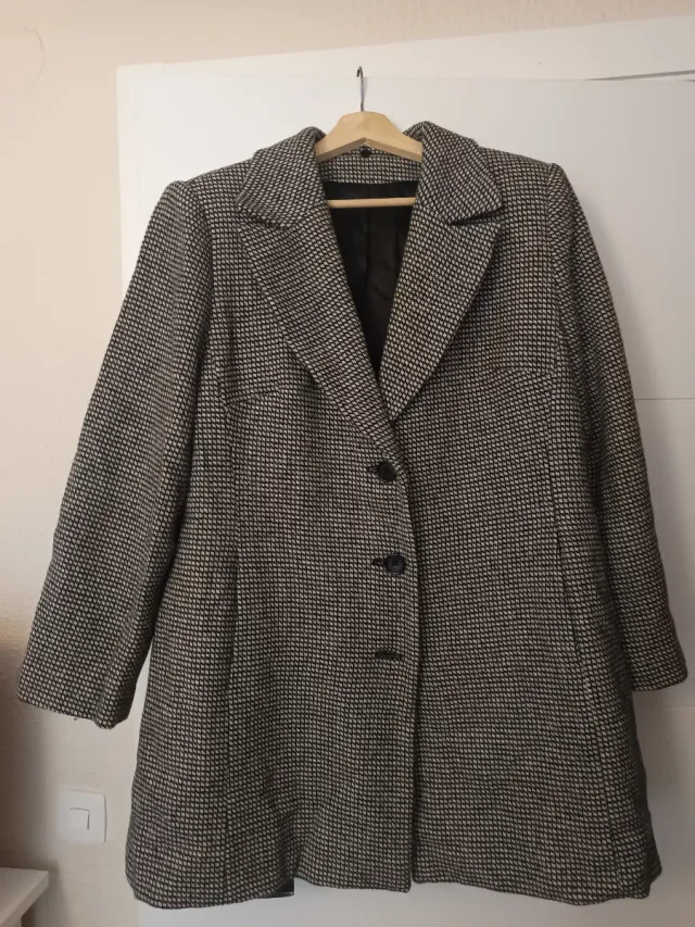 Abrigo lana pata de gallo