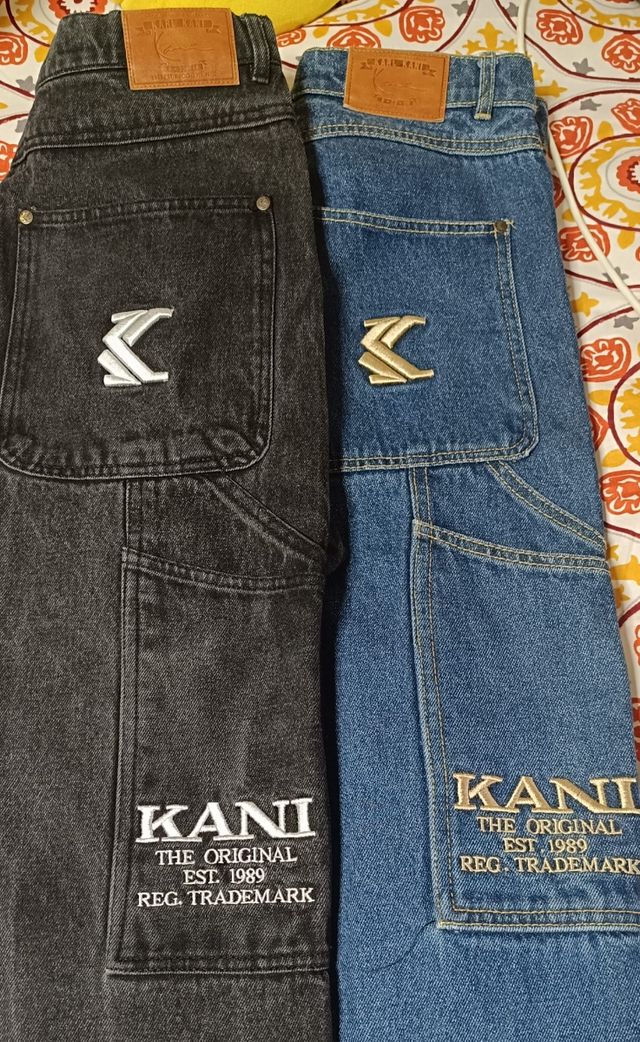 2 Pantalones Vaqueros Kani (Negro y Azul) Talla S