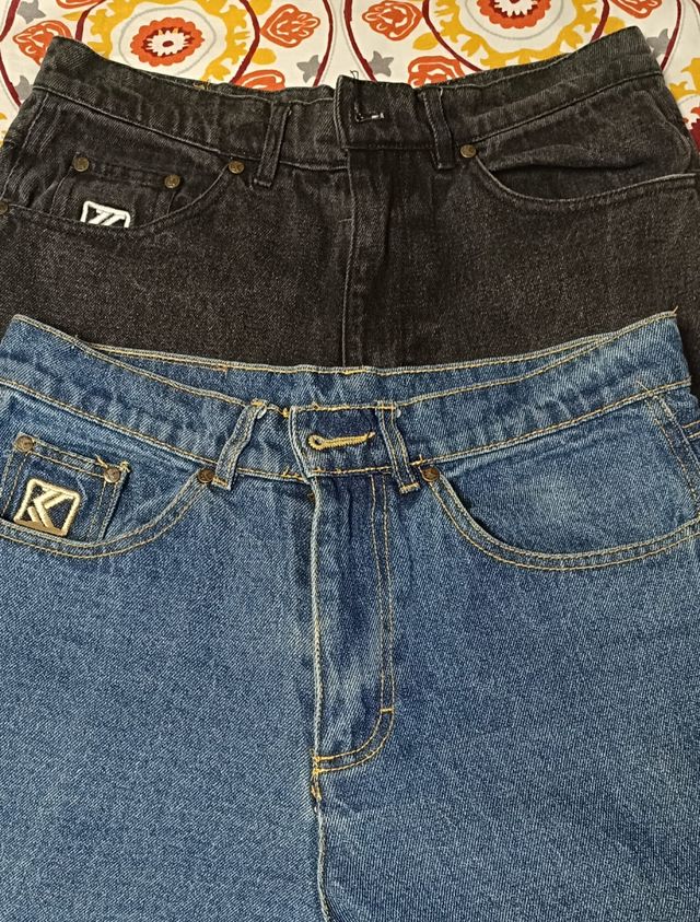 2 Pantalones Vaqueros Kani (Negro y Azul) Talla S