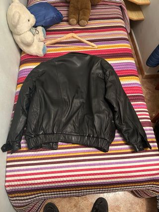 Chaqueta de cuero Pierre Cardin Negra