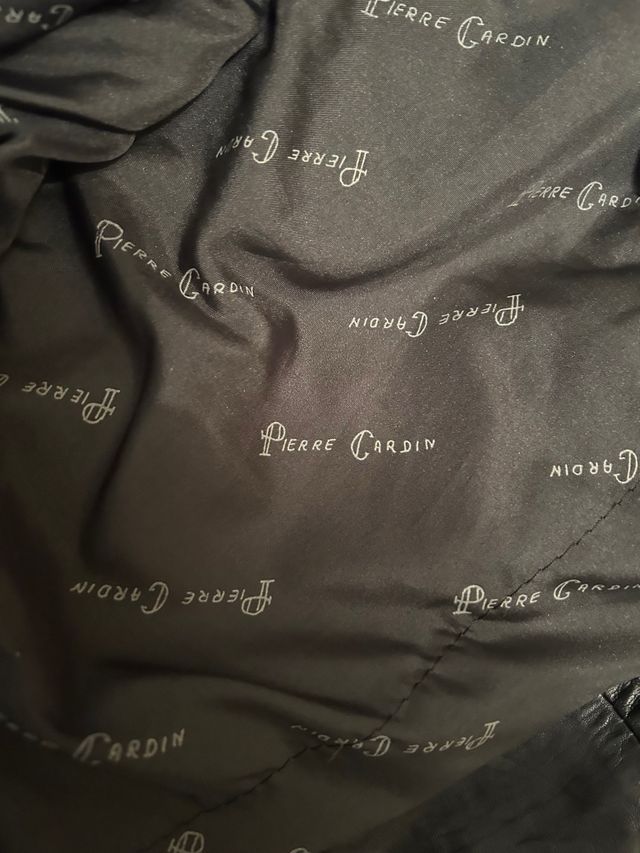 Chaqueta de cuero Pierre Cardin Negra