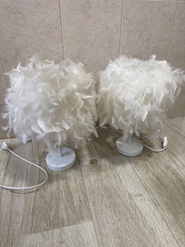Lámparas de Plumas Blancas (2 unidades)