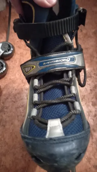 Patines en línea azules y grises, talla 39 -40