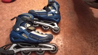 Patines en línea azules y grises, talla 39 -40