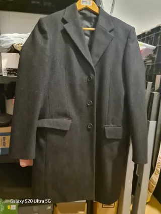 Cappotto uomo lungo 80% lana grigio scuro Bltb