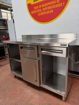 Mueble sotabancos cafetero acero inoxidable