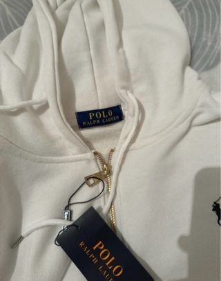 Sudadera Polo Ralph Lauren blanca cremallera