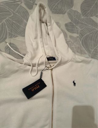 Sudadera Polo Ralph Lauren blanca cremallera