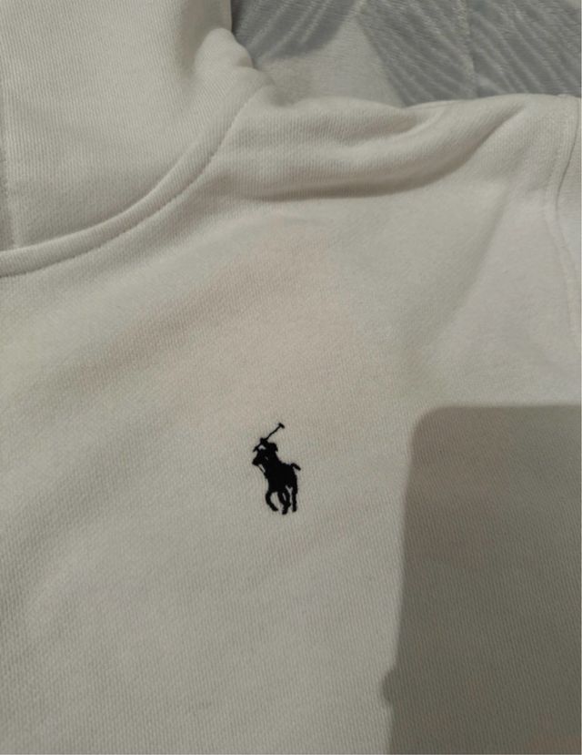 Sudadera Polo Ralph Lauren blanca cremallera