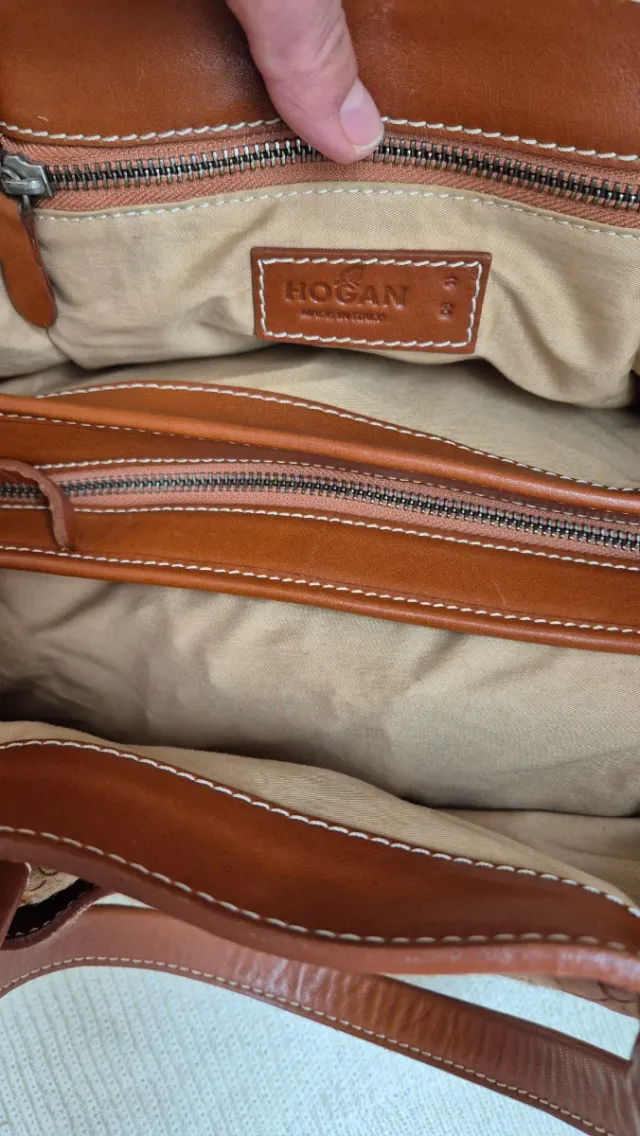 Bolso Hogan Piel Beige y Marrón