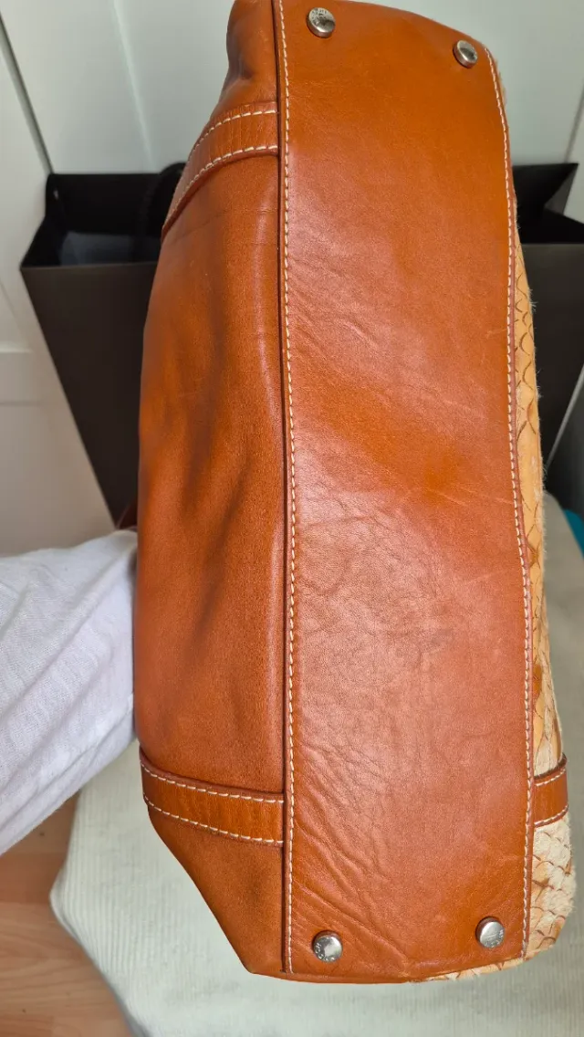 Bolso Hogan Piel Beige y Marrón