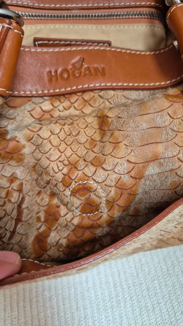 Bolso Hogan Piel Beige y Marrón