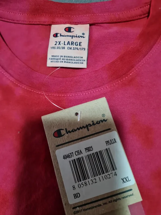 Camiseta Champion Tie-Dye Rosa Talla M