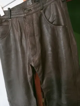 Pantalón de cuero marrón talla 38