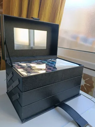 Maletín de Maquillaje Negro y Rosa