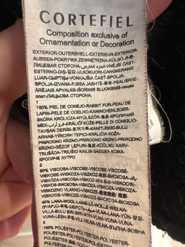 Chaleco pelo conejo negro Cortefiel