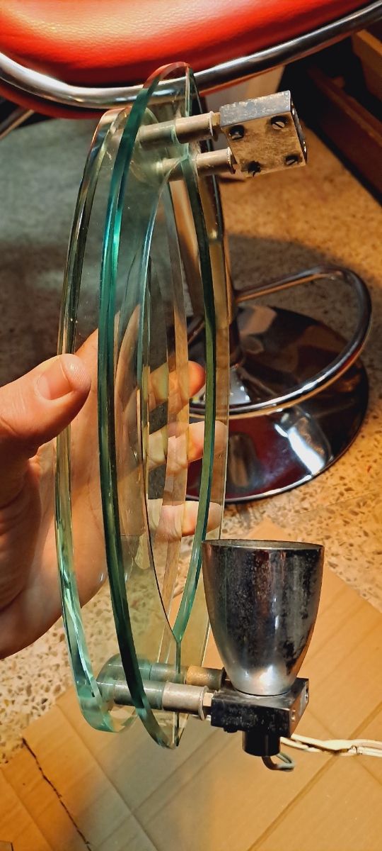 Applique Veca Design Anni '70 Vetro Metallo