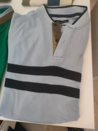 Polo Massimo Dutti Rayas Negras Azul