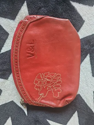 Neceser de piel V&L rojo