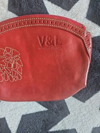 Neceser de piel V&L rojo