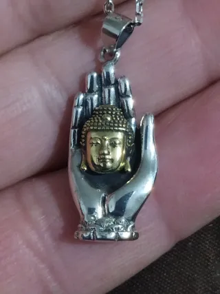 Colgante Mano de Buda Plata Ley S925