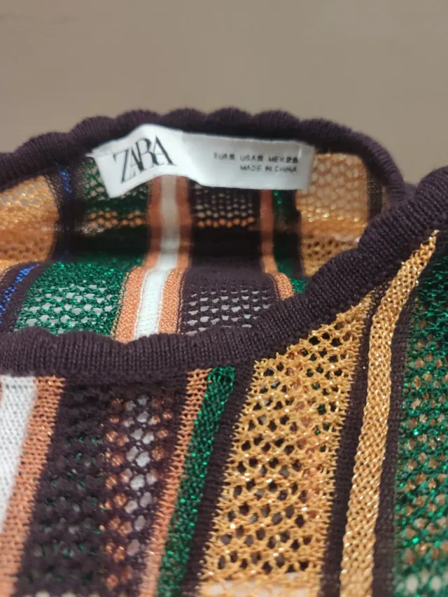 VESTIDO FIESTA VINTAGE ZARA Talla S Minivestido