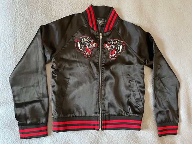 Cazadora retro mujer M pantera bordada