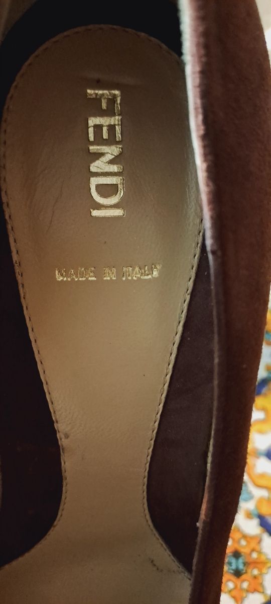 Scarpe Fendi tacco alto rosse/marrone