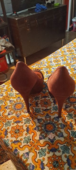 Scarpe Fendi tacco alto rosse/marrone