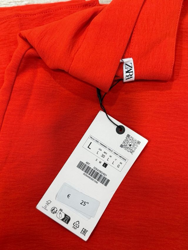 Pantalones Zara Rojos Anchos