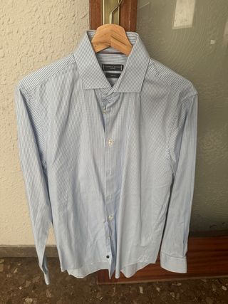 Camisa Rayas Azul Tommy Hilfiger Talla M