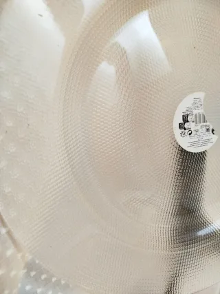 Bajoplatos. Cristal transparente, plata, ver detal